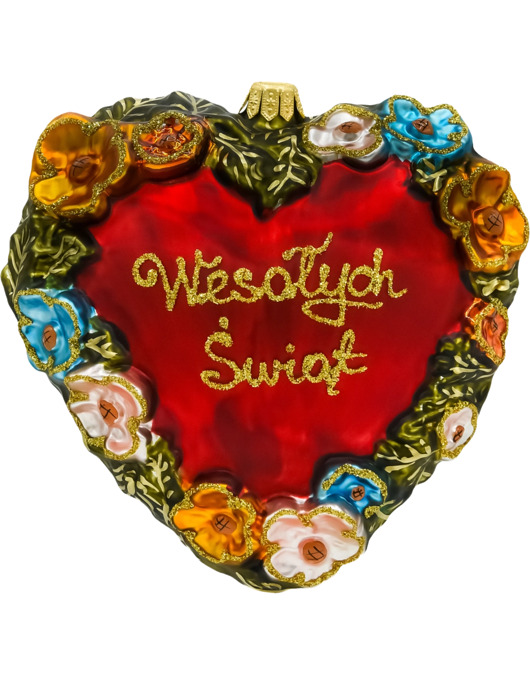 ozdoby choinkowe Bombka choinkowa: Serce kwiatowe: czerwone