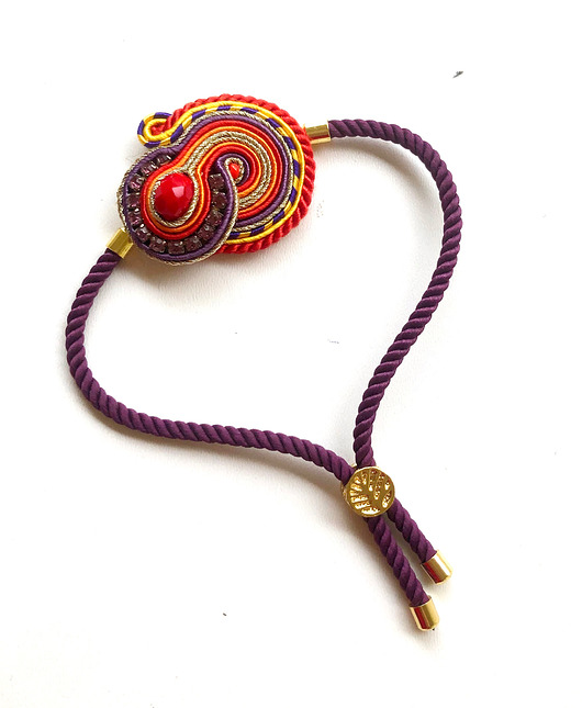bransoletki soutache Elegancka sutaszowa bransoletka VIOLET