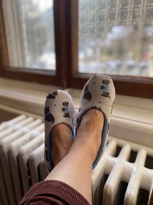 kapcie damskie Kapcie z psami westie r.36