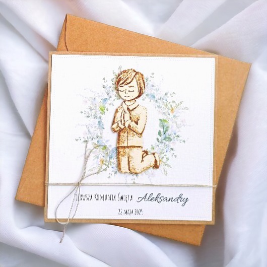 kartki na komunię Kartka, PERSONALIZACJA : I Komunia Święta : chłopiec 2