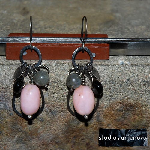 opal różowy i labradoryt. bukiet * kx 00054 studio artenova