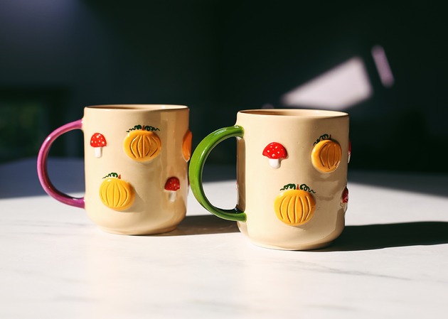 kubki Ceramiczny kubek w dynie i muchomory 300 ml