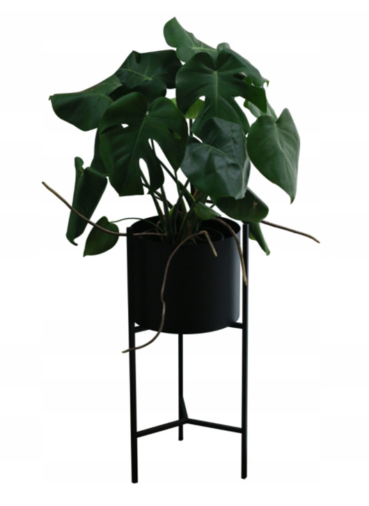 kwietniki Donica metalowa Kos czarna 85 cm