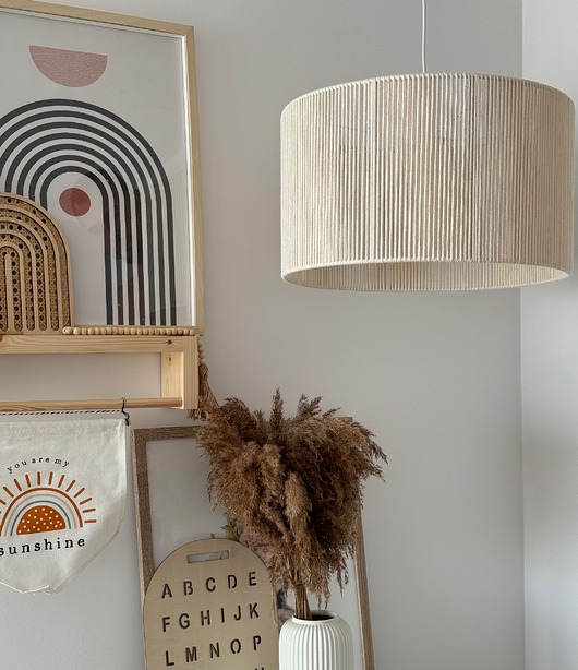 lampy wiszące Klosz sznurkowy bawełniany