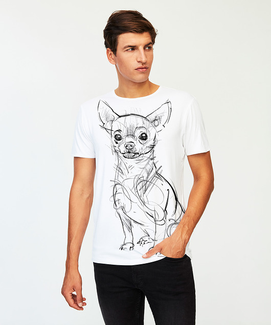 t-shirty męskie Chihuahua Dog Men's T-shirt white