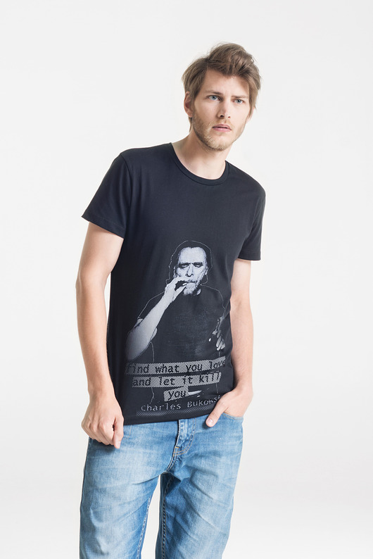 BUKOWSKI PORTRAIT - MęskI T-shirt CZARNY GAU great as You