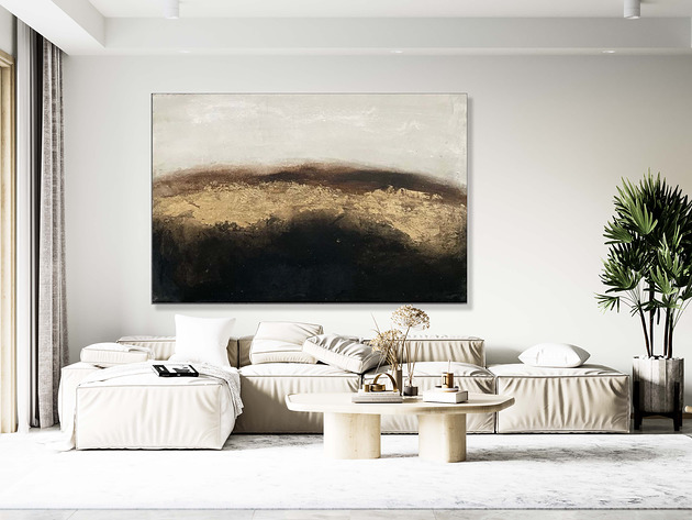 obrazy Loft no 6 Abstrakcyjny obraz, ręcznie malowany, ZŁOTO XXL