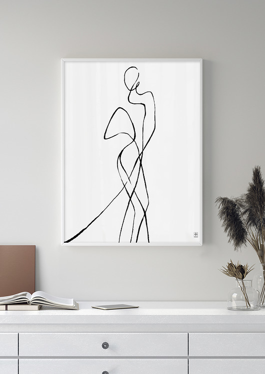 plakaty Plakat - czarno biały, linearny
