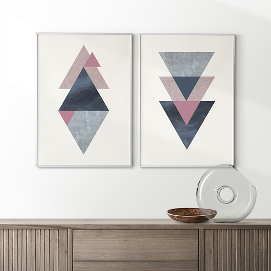 plakaty Nowoczesny zestaw 2 geometrycznych plakatów/grafik, skandynawski styl.