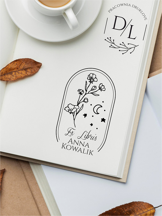 stemple Stempel Ex Libris Exlibris personalizowany Kwiatki 1