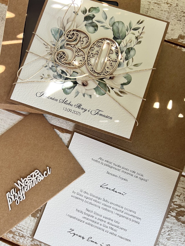 kartki scrapbooking Wyjątkowa kartka ręcznie robiona z okazji 30 rocznicy ślubu