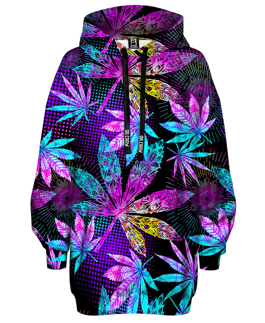 bluza z kapturem damska Bluza Oversize Tunika DR.CROW Weed