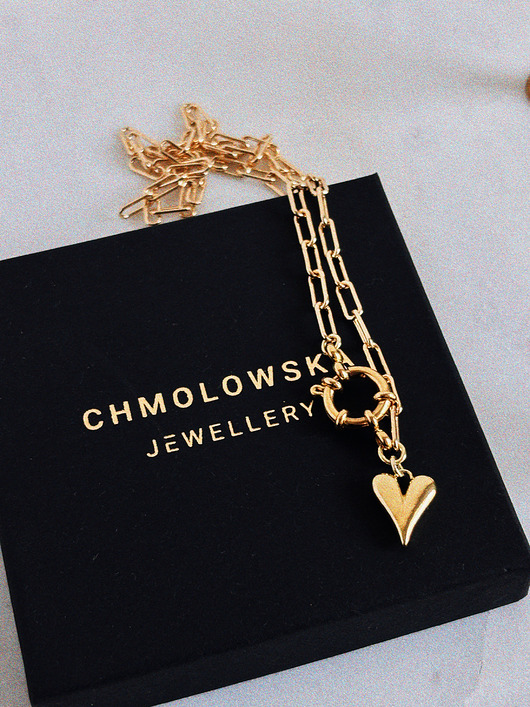 złote naszyjniki Naszyjnik Heart Chain
