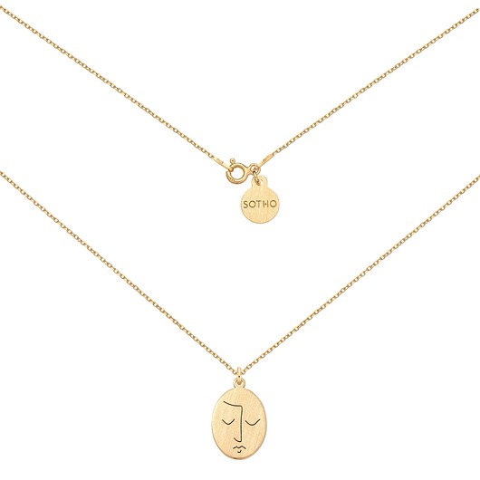 złote naszyjniki Złoty medalion Face N9