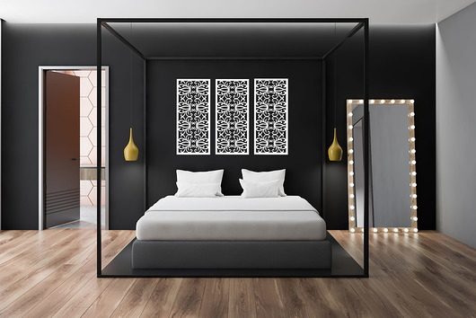 Ozdoby na ścianę Dekoracyjny panel ażurowy MOREAUX, DEKORACJA ŚCIENNA 3D,ORNAMENT,42 x 95 cm, 