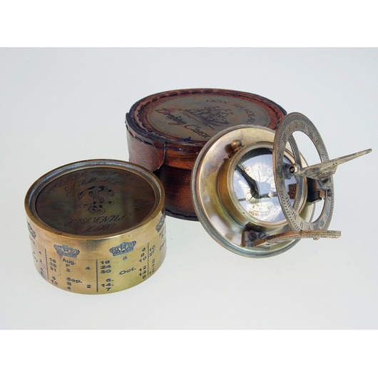 kompas Box Sundial F.L. West II 1885 DROBINY CZASU