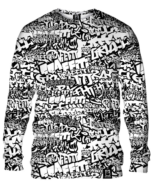 bluzy męskie Bluza Bez Kaptura Męska DR.CROW Graffiti wb