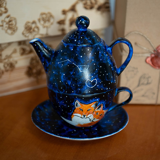 czajniki i dzbanki Zestaw do herbaty - Tea for One Galaktyczne Lisy