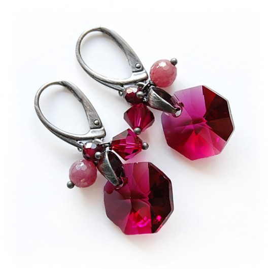 Rubin Granat i kryształ Swarovski MAREMI Jewelry