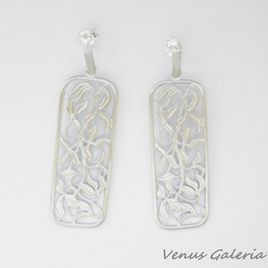 Kolczyki srebrne - Biała winorośl VENUS GALERIA