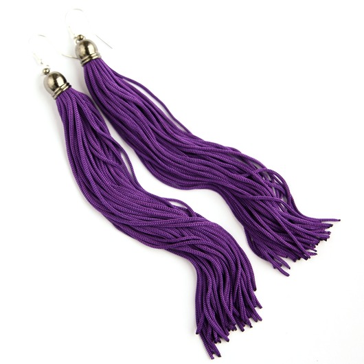 kolczyki chwosty Kolczyki XLong - fioletowe chwosty