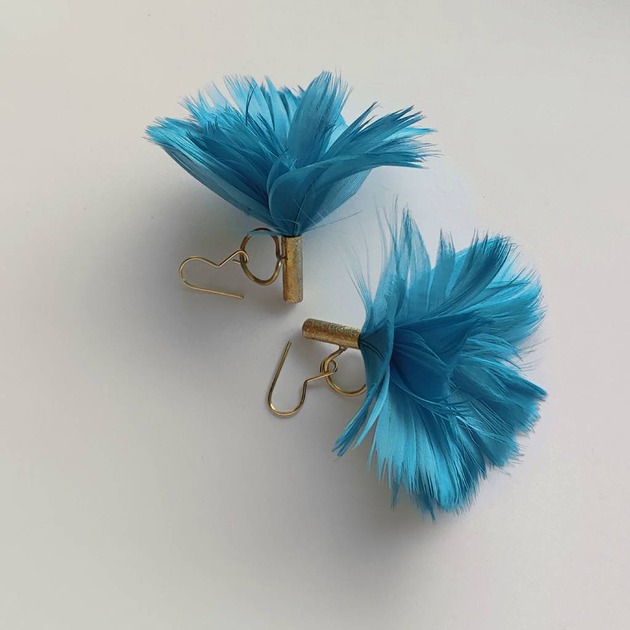 kolczyki z piórami PIÓRKO kolczyki