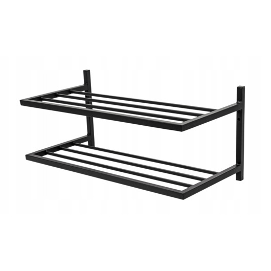 półki Półka wisząca na buty Metalowa czarna 31x70x33cm loft