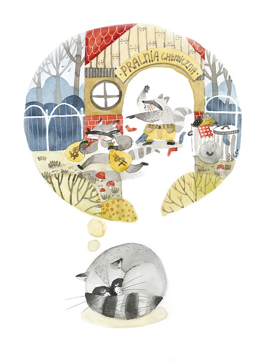 Śpiący szop - plakat Czary Malary