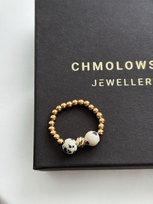 pierścionki elastyczne Pierścionek elastyczny Jaspis Dalmatyński