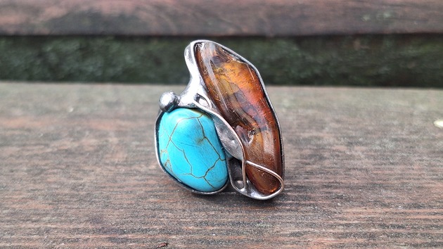 pierścionki - różne Big - pierścionek regulowany