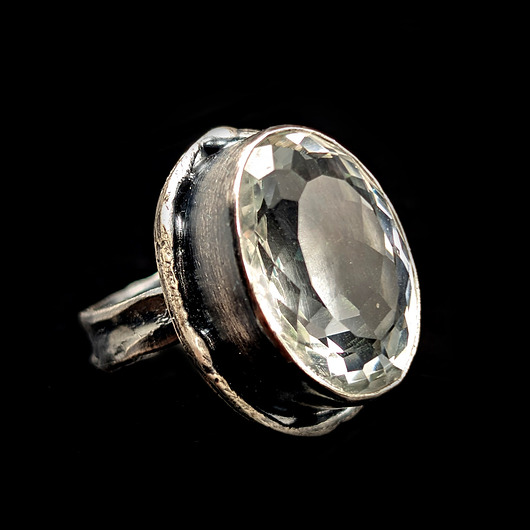 pierścionki srebrne Pierścionek kryształ z babcinej szkatuły