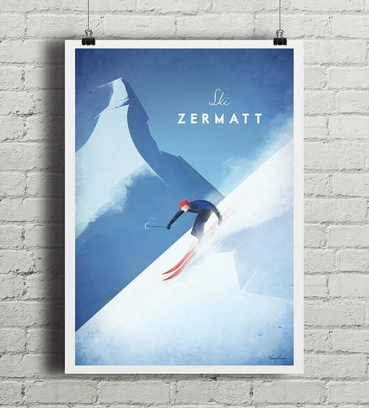 Alpy - vintage plakat minimalmill