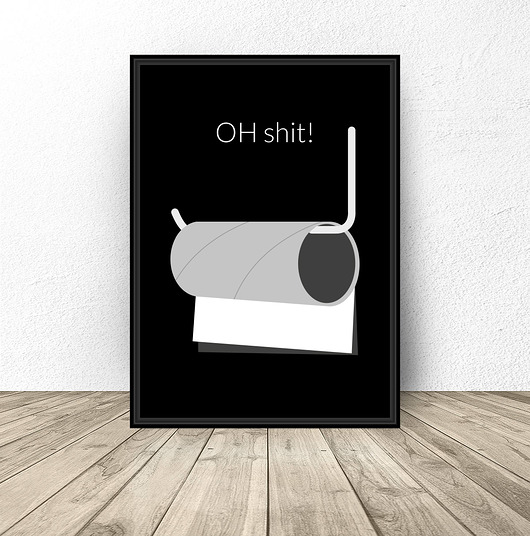 Plakat do łazienki "Oh shit" scandiposter