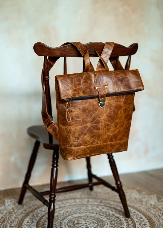 plecaki Plecak skórzany brązowy Tanvi vintage ciekawy kształt