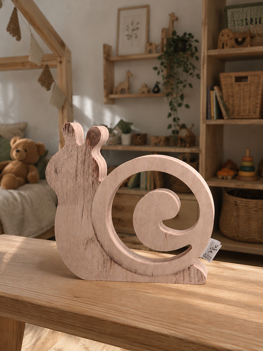 pokój dziecka - różne Drewniana skarbonka ŚLIMAK Leśny design Prezent dla dziecka Montessori