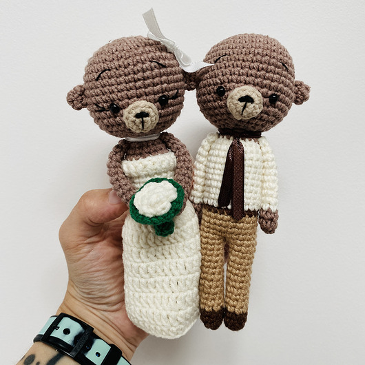 Ślub - inne Młoda para misie maskotki prezent ślubny ręcznie robiony