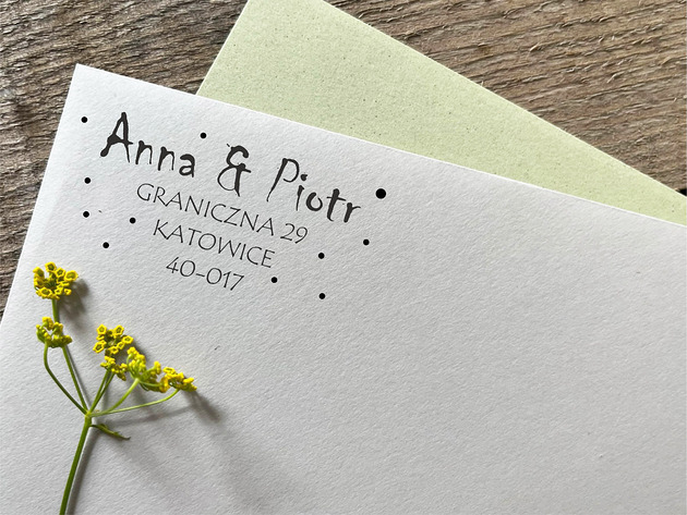 stemple Personalizowany drewniany stempel z adresem - splash