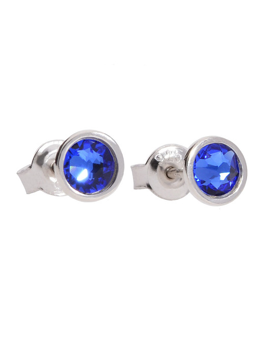 kolczyki swarovski Srebrne kolczyki sztyfty niebieskie Swarovski