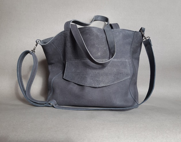 torby na ramię Grafitowa skórzana torba