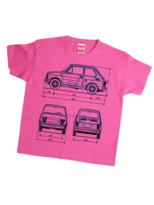 dla dzieci FIAT 126 MALUCH FUKSJA tshirt 777 Tshirts