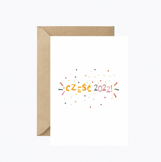 kartki okolicznościowe - wydruki Kartka noworoczna " Cześć 2022"