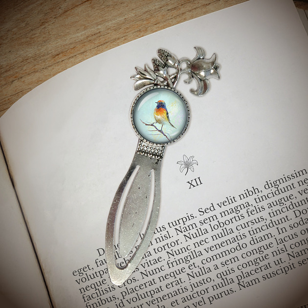 zakładki do książek Zakładka do książki -Kolorowy ptak - lilia