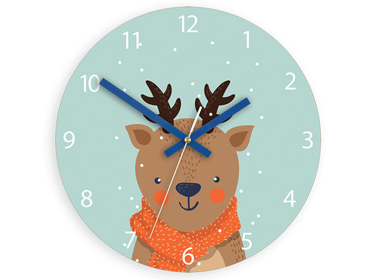 Zegar dziecięcy Jelonek z szalikiem 30cm ModernClock