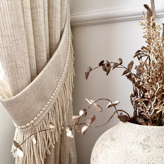 zasłony Podwiązka do zasłony Boho twist Naturalny len