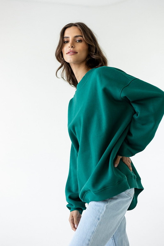 bluza bez kaptura damska Bluza Biggie Butelkowa Zieleń
