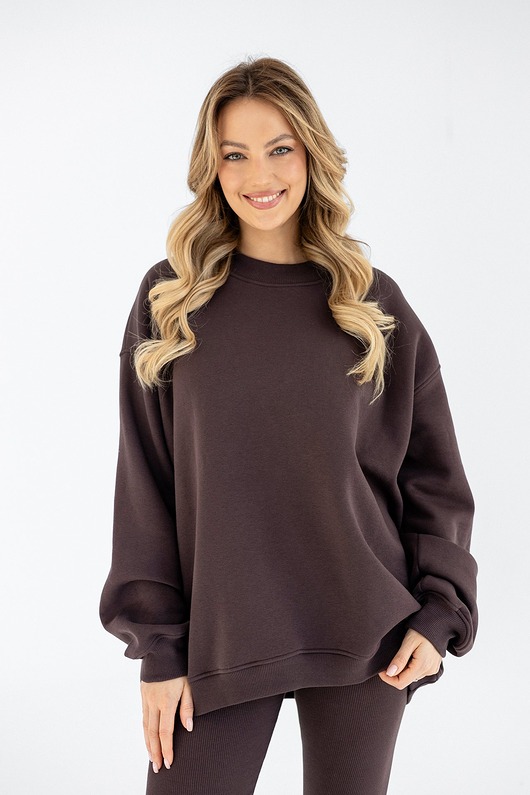 bluza bez kaptura damska Bluza Biggie Dark Chocolate