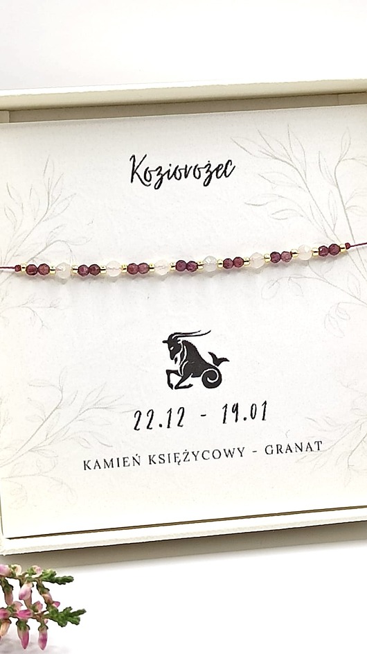 bransoletki z kamieni naturalnych Bransoletka zodiakalna Koziorożec