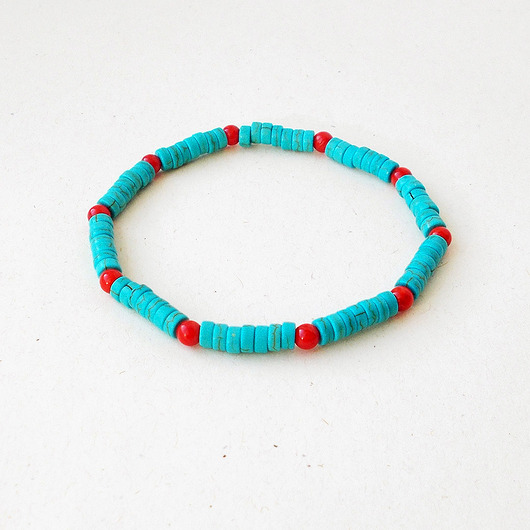 bransoletki z kamieni naturalnych Turkus i czerwień Bransoletka