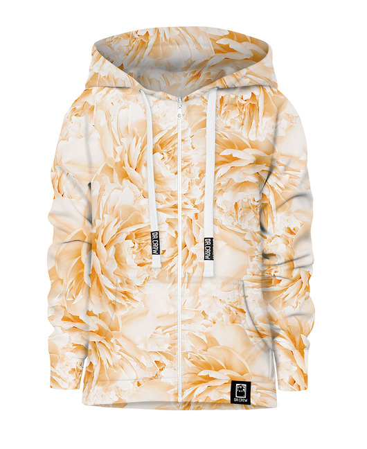 bluzy dla chłopców Bluza Zamek Chłopiec DR.CROW Peonies Orange