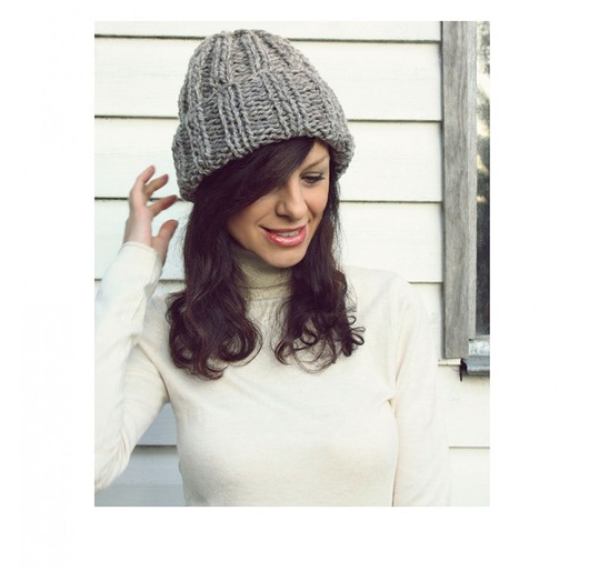czapki damskie Szara czapka beanie z wełną Alpaka